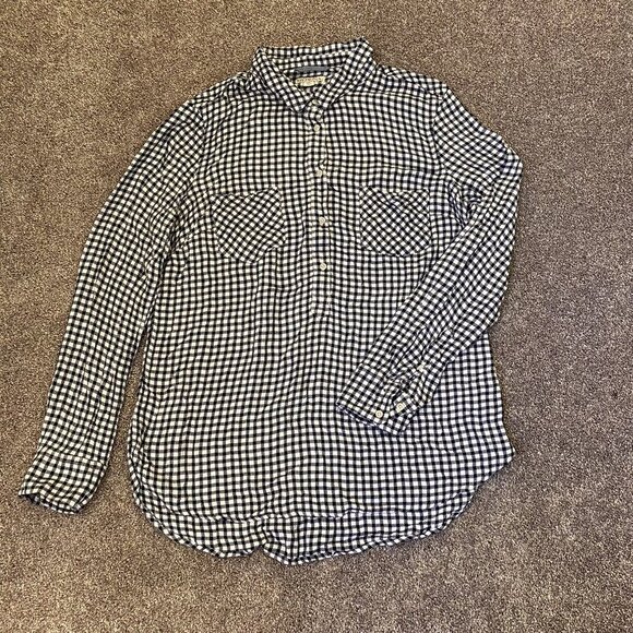 Merona Women's Tunic Shirt Size XL Checked Long Sleeves Buttons Two Pockets GUC - Picture 5 of 10